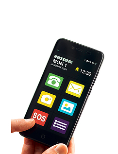Big Screen Easy To Use Smart Phone Black
