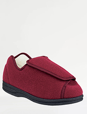 Ladies Fife Touch Fastening Slipper Wine