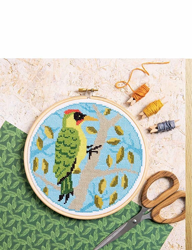 Woodpecker Cross Stitch and Embroidery Kit