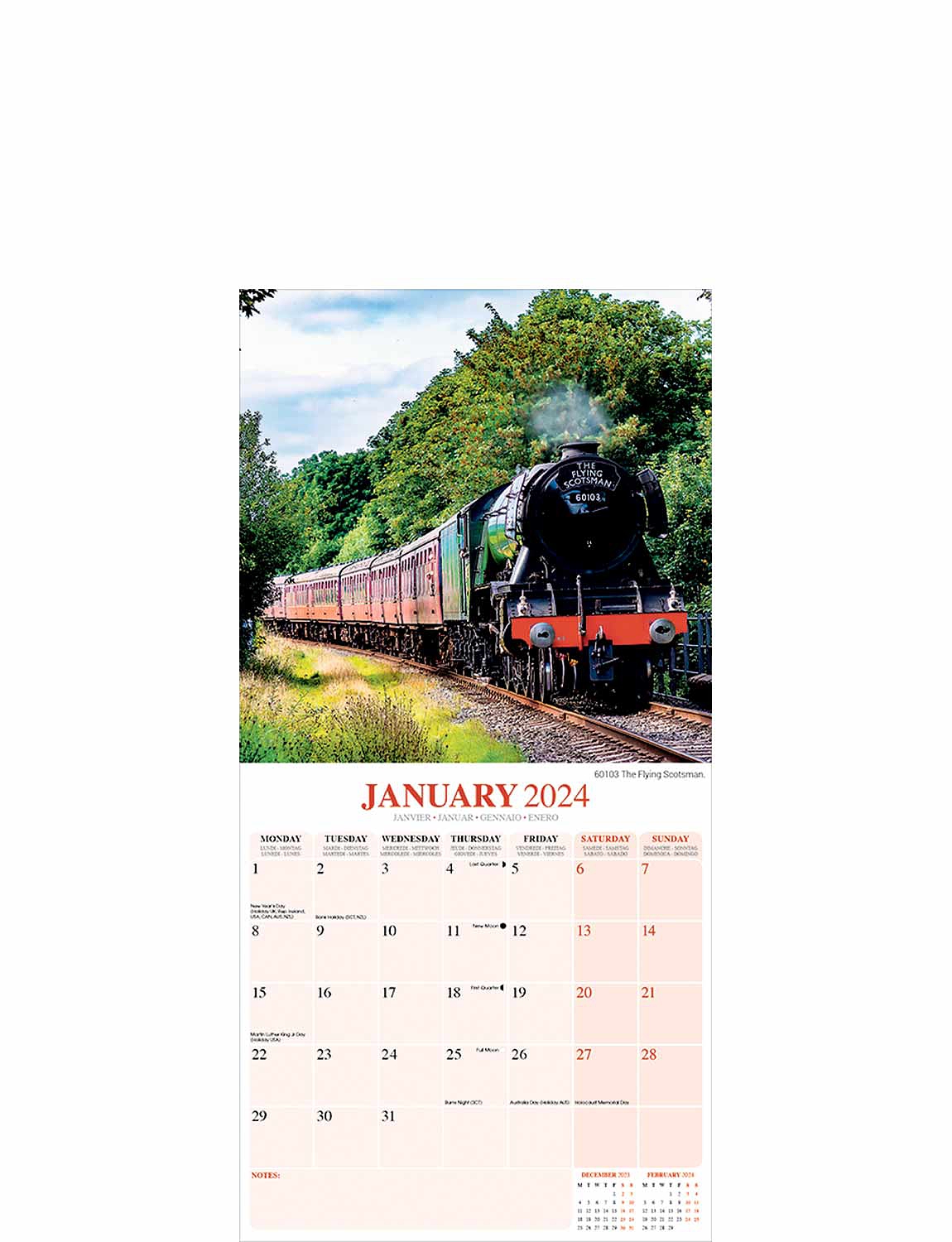 Steam Trains 2024 Luxury Calendar Chums