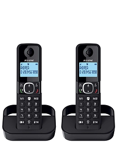 Easy To Use Twin Pack Cordless Phones With Answerphone Black
