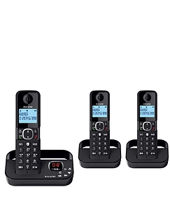 Easy To Use Triple Pack Cordless Phones With Answerphone Black