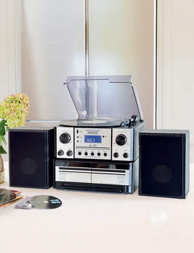 7 In 1 Full Function Music System With Wireless Speakers Oak