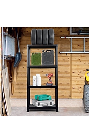 4 Tier Multifunctional Shelving Black