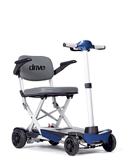 Folding Lightweight 4 Wheel Scooter Blue