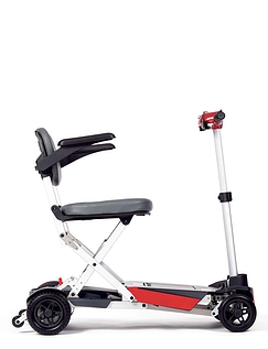 Folding Lightweight 4 Wheel Scooter - Red
