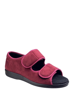 Brompton Wide Fit Slipper - Burgundy