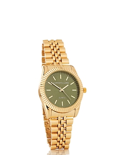 Mens Brushed Face Watch Gold