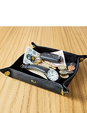 Leather Valet Tray Black