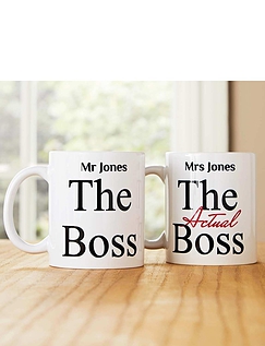 His & Hers Boss Mug Set White