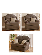 Teddington 3 Seater And Chair Chocolate