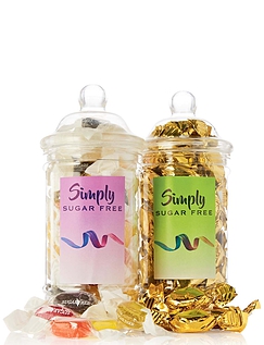 Fruit Drops and Butter Drops Sugar Free Sweet Jars - Set of 2