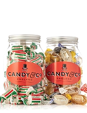 Spearmint Chews and Assorted Mints Set of 2 Traditional Sweet Jars Multi