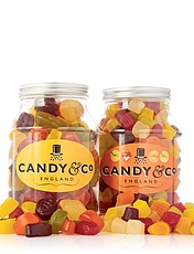 Wine Gums and Mini Gems Set of 2 Traditional Sweet Jars Multi