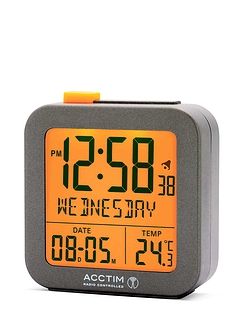 Radio Controlled Alarm Clock Grey