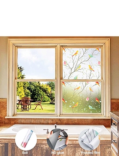 Bird Design Instant Stain Glass Window Multi