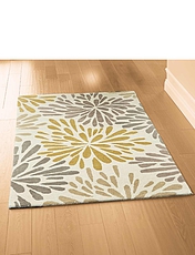 Flowerburst Wool Rug Grey