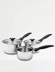 5 Piece Saucepan Set PTFE Free Silver