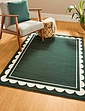 Scalloped Edge Large Rug Black