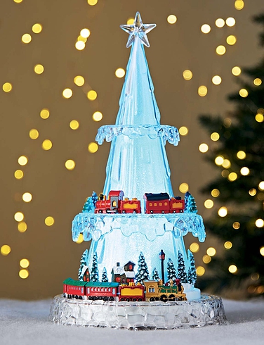 Light Up Tree With Moving Train