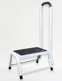 Step Stool With Handrail White