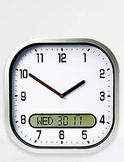 Clear Time Day Date Wall Clock White