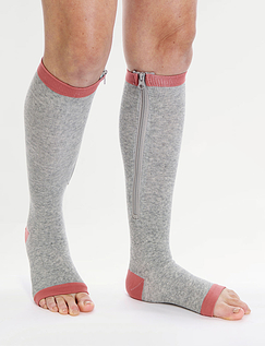 Copper Compression Zip Socks Grey