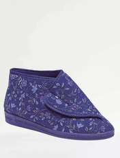 Wide Fit Touch and Seal Bootie Slipper NAVY