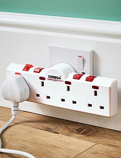 Skirting Board Extension Socket With Surge Protection White