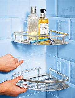 Instant Corner Shelves Chrome