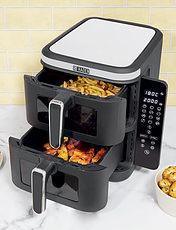 Haden 11L Double Stack Air Fryer With Window Black