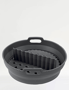 Silicon Circular Air Fryer Liner With Divider Grey