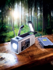 Solar Powered Wind Up Radio Black
