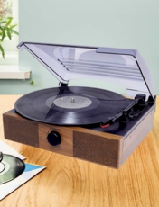Groove Record Player Music Centre Wood