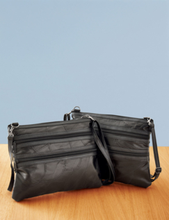 Cross Over Leather Bag Black
