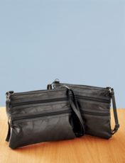 Cross Over Leather Bag Black