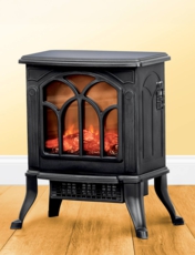 Cast Iron Fire Effect Heater Black