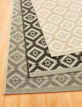 Mosaic Larger Size Flatweave Rug Black