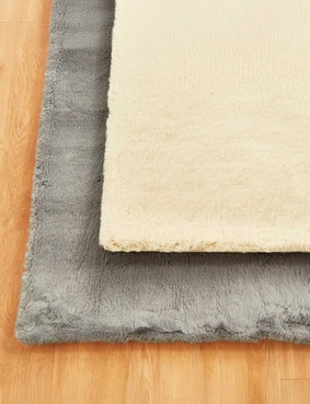 Luxe Larger Size Faux Fur Rug Grey