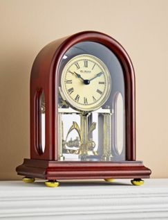Rotating Pendulum Mantel Clock Walnut