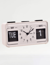Hometime Calendar Alarm Clock White