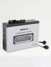 GroovE Personal Cassette Player and Tape Recorder Silver
