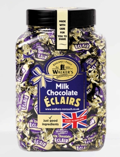 Walkers Chocolate Eclairs Sweet Jar Multi
