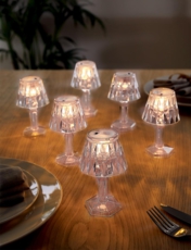 Set of Six Battery Operated Mini Table Lamps Multi