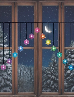 Snowflake Curtain Lights Multi