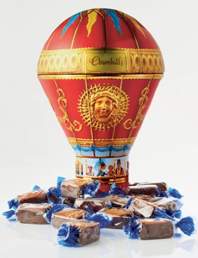 Chocolate Dipped Fudge Balloon Tin Money Box Blue