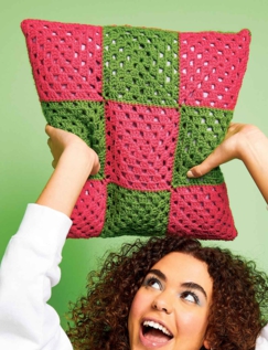 Square Cushion Crochet Kit Multi