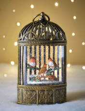 Bird Cage With Light and Glitter Multi