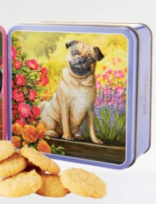 Embossed Pug Tin Set of 2 Multi
