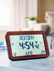 Radio Controlled Big Display Clock Wood